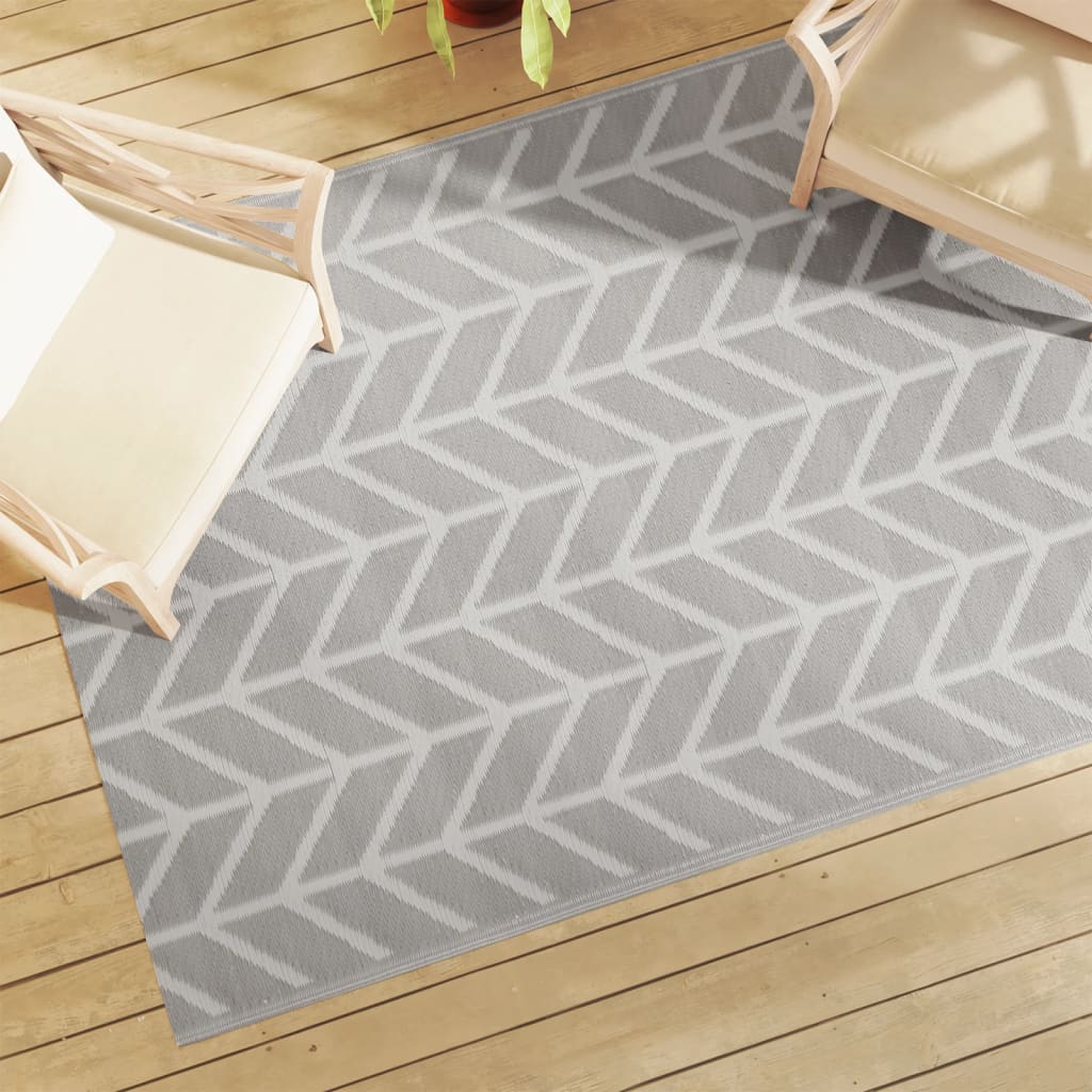 Vidaxl à l'extérieur du tapis 140x200 cm Gray en polypropène