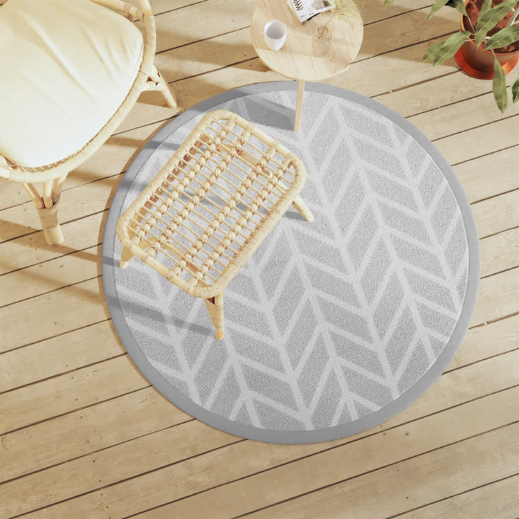 Vidaxl Extérieur Rapis Ø120 cm Gray en polypropène