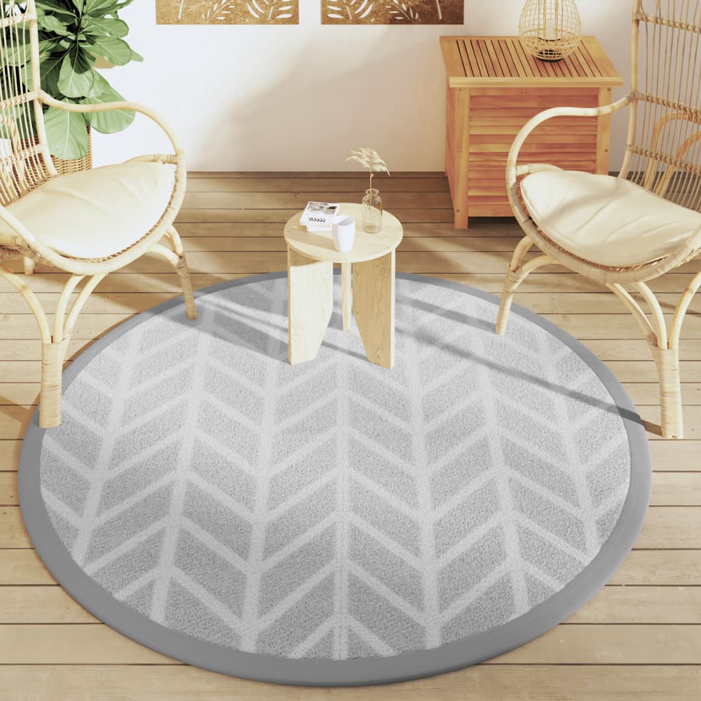 Vidaxl Extérieur tapis Ø 160 cm Gray en polypropène