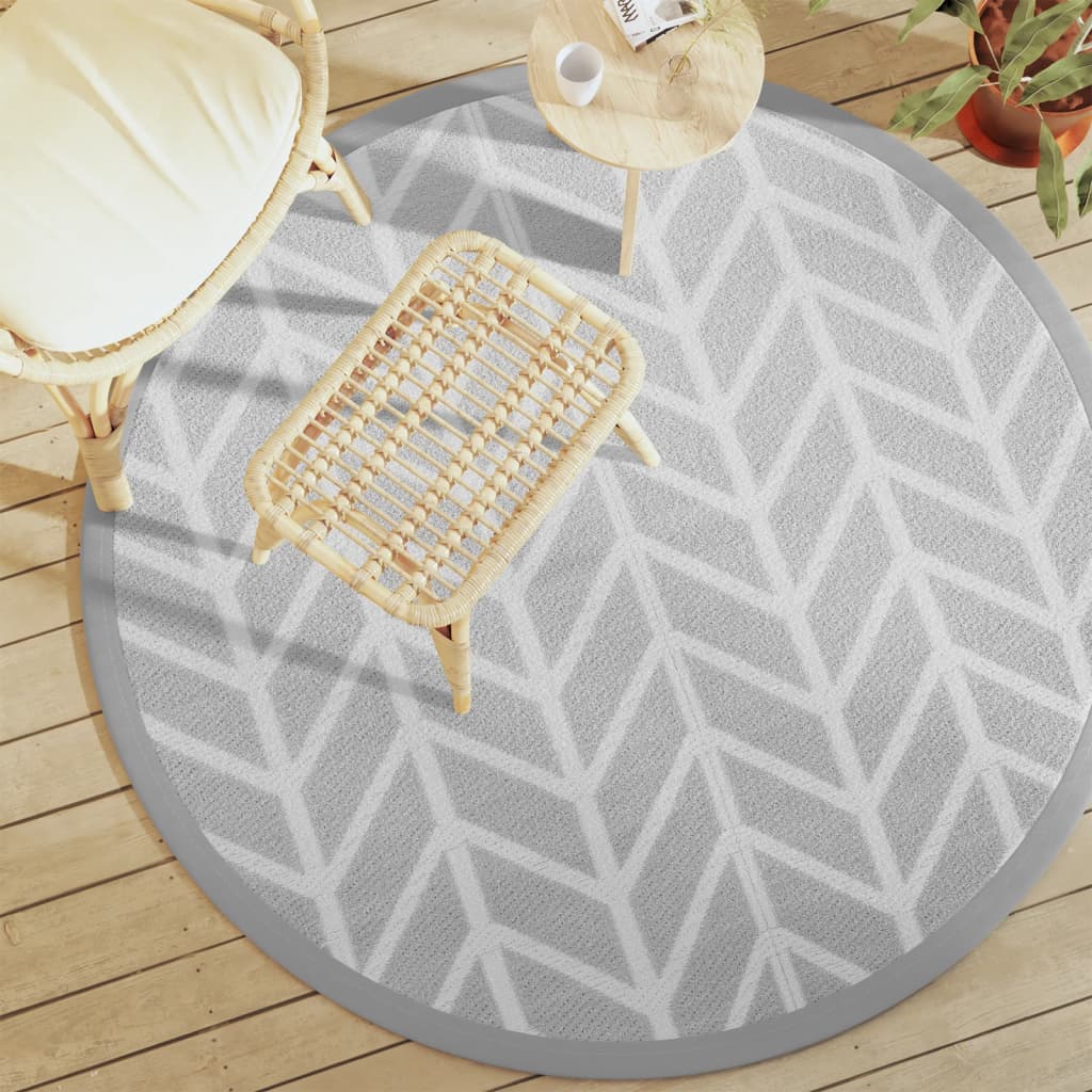 Vidaxl Extérieur tapis Ø 160 cm Gray en polypropène