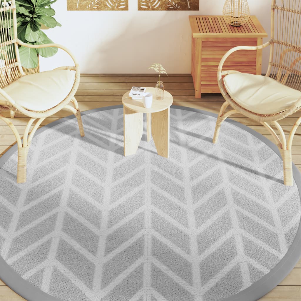 Vidaxl à l'extérieur du tapis Ø 200 cm Gray en polypropène