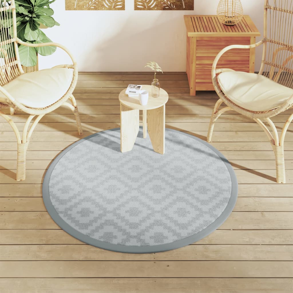 Vidaxl Extérieur Rapis Ø120 cm Gray en polypropène