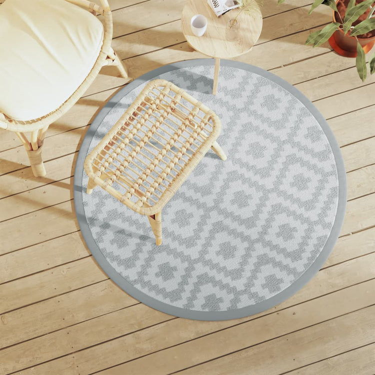 Vidaxl Extérieur Rapis Ø120 cm Gray en polypropène