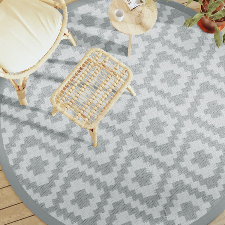 Vidaxl à l'extérieur du tapis Ø 200 cm Gray en polypropène