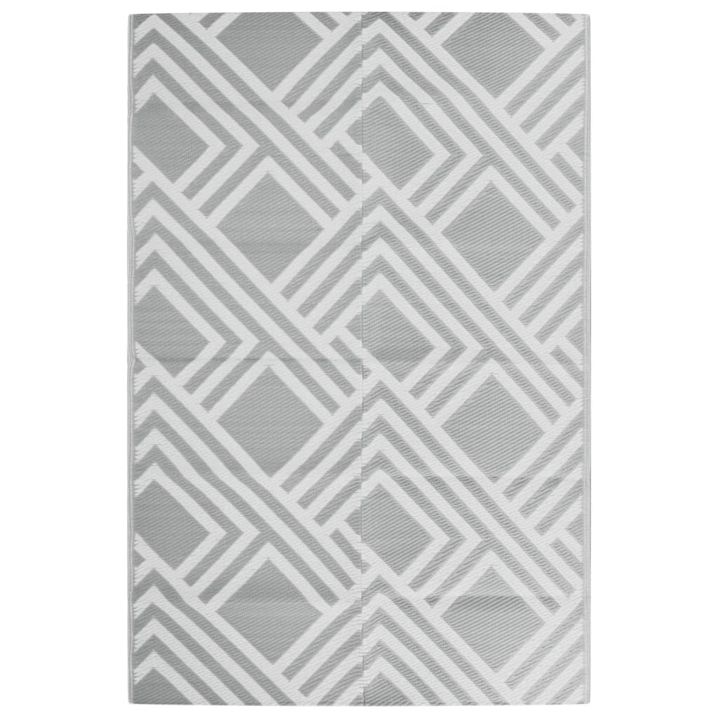 Vidaxl à l'extérieur du tapis 120x180 cm pp gris