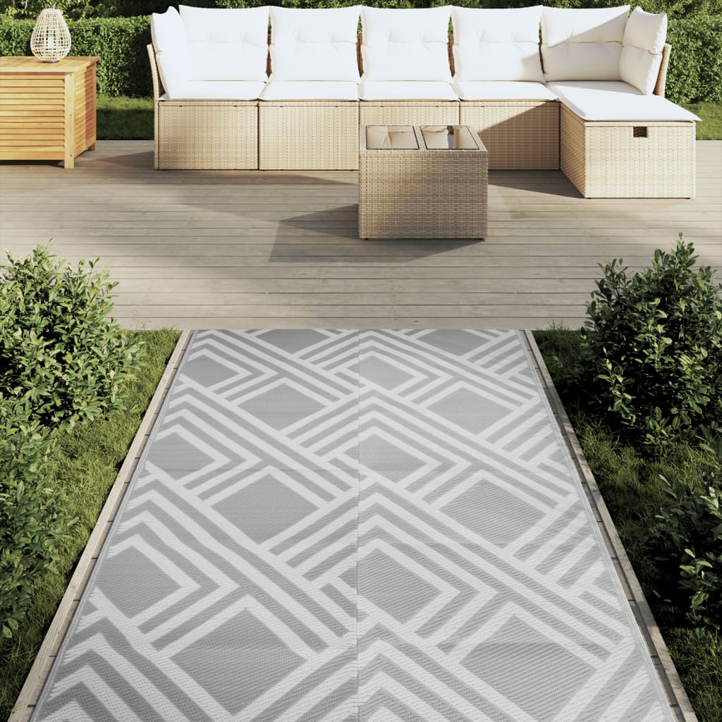 Vidaxl à l'extérieur du tapis 120x180 cm pp gris