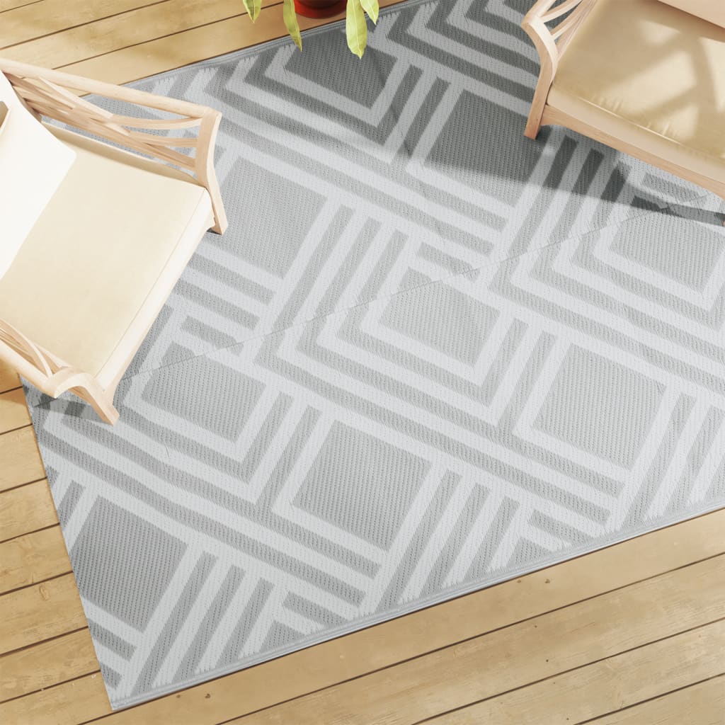 Vidaxl à l'extérieur du tapis 160x230 cm pp gris