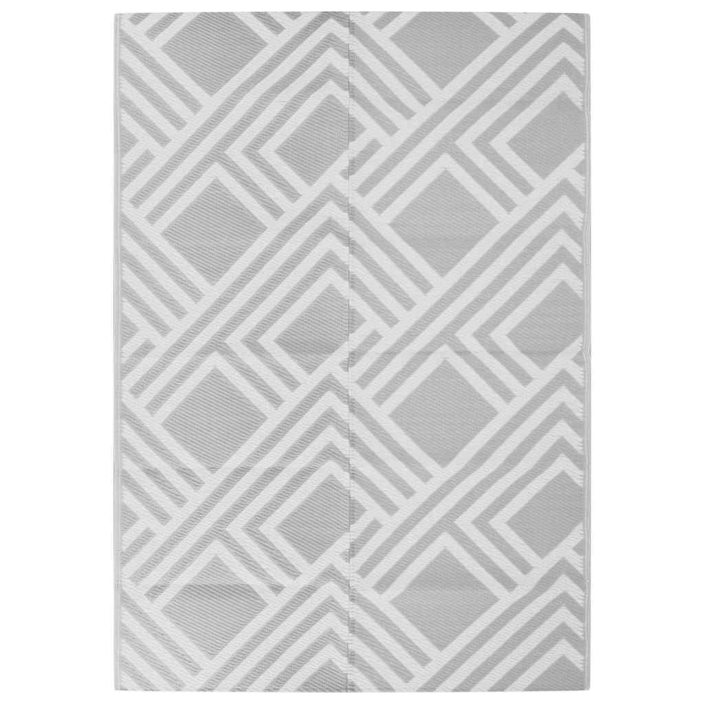 Vidaxl à l'extérieur du tapis 140x200 cm Gray en polypropène