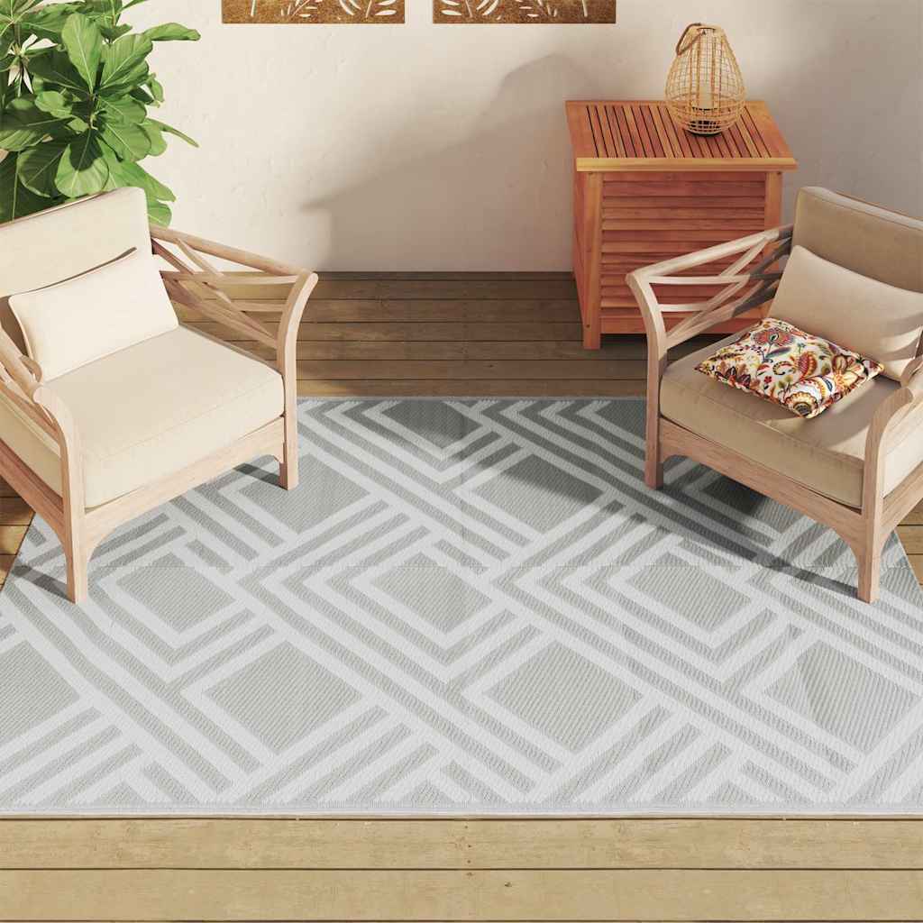 Vidaxl à l'extérieur du tapis 140x200 cm Gray en polypropène