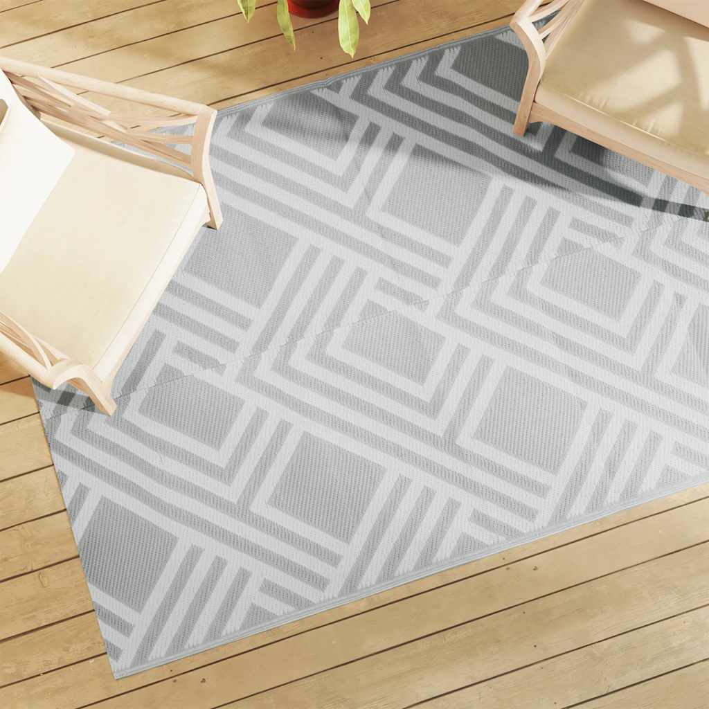 Vidaxl à l'extérieur du tapis 140x200 cm Gray en polypropène