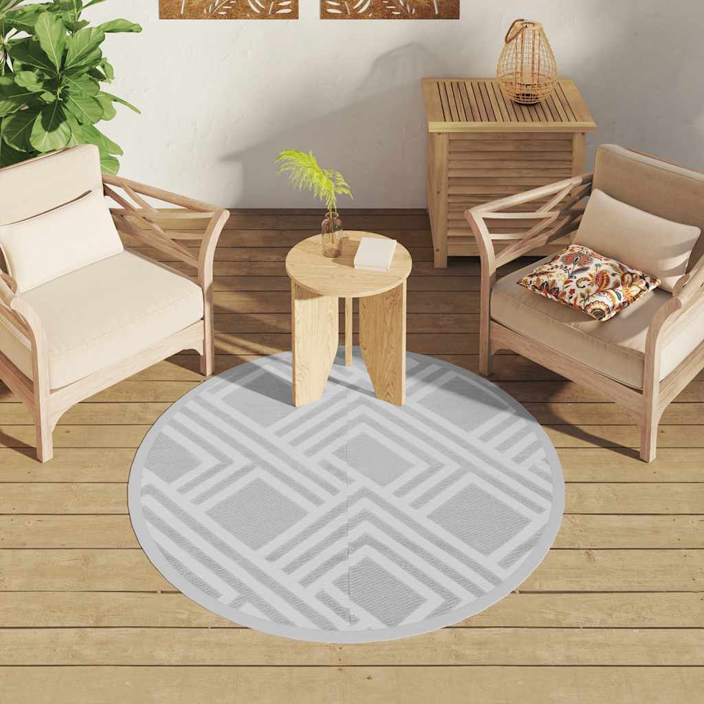 Vidaxl Extérieur Rapis Ø120 cm Gray en polypropène
