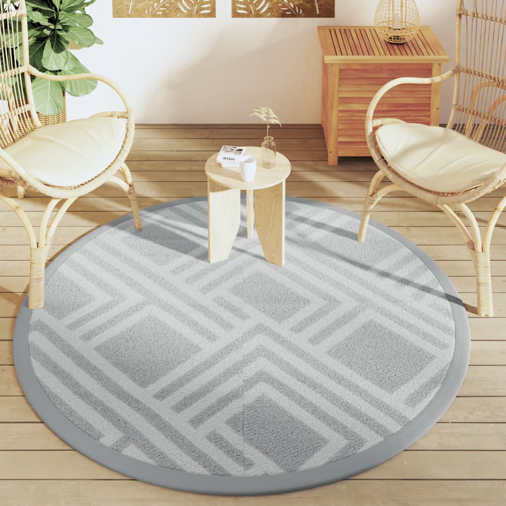 Vidaxl Extérieur tapis Ø 160 cm Gray en polypropène