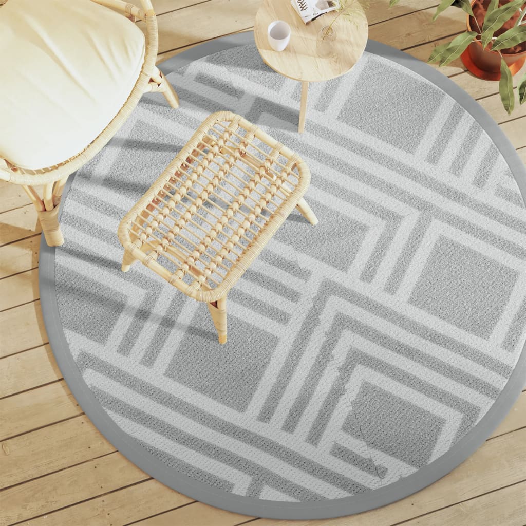 Vidaxl Extérieur tapis Ø 160 cm Gray en polypropène