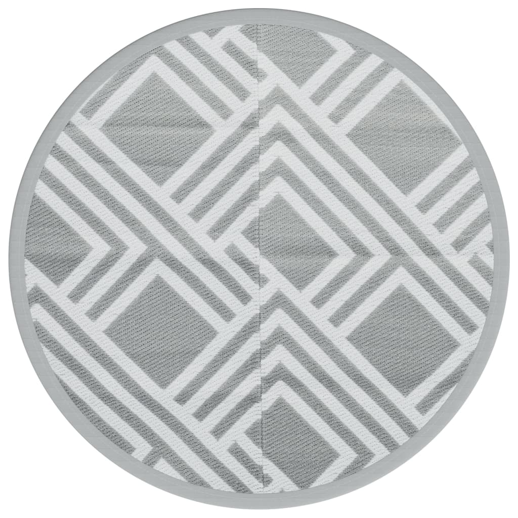 Vidaxl à l'extérieur du tapis Ø 200 cm Gray en polypropène