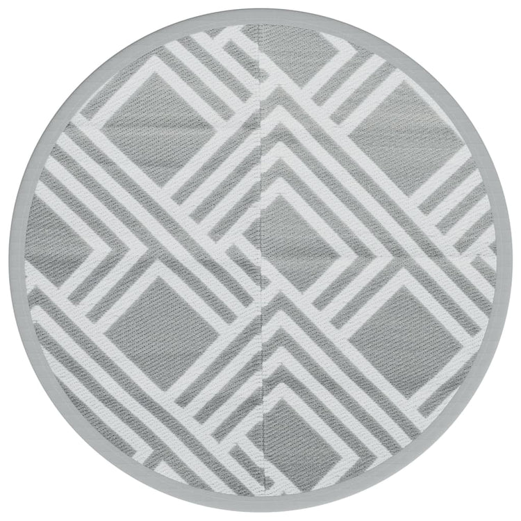 Vidaxl à l'extérieur du tapis Ø 200 cm Gray en polypropène