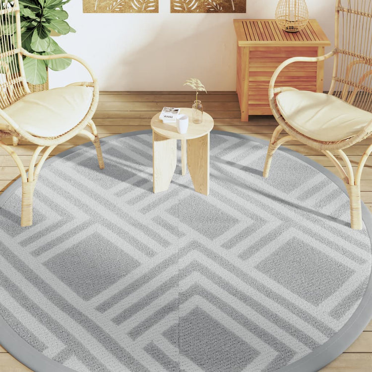 Vidaxl à l'extérieur du tapis Ø 200 cm Gray en polypropène