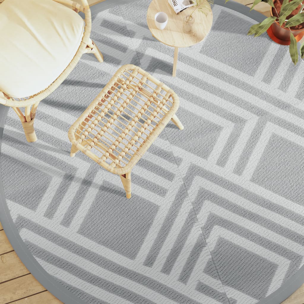 Vidaxl à l'extérieur du tapis Ø 200 cm Gray en polypropène