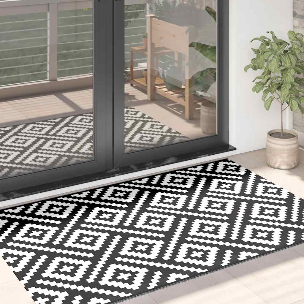 Vidaxx tapis d'extérieur arakil 120x180 cm pp blanc et noir
