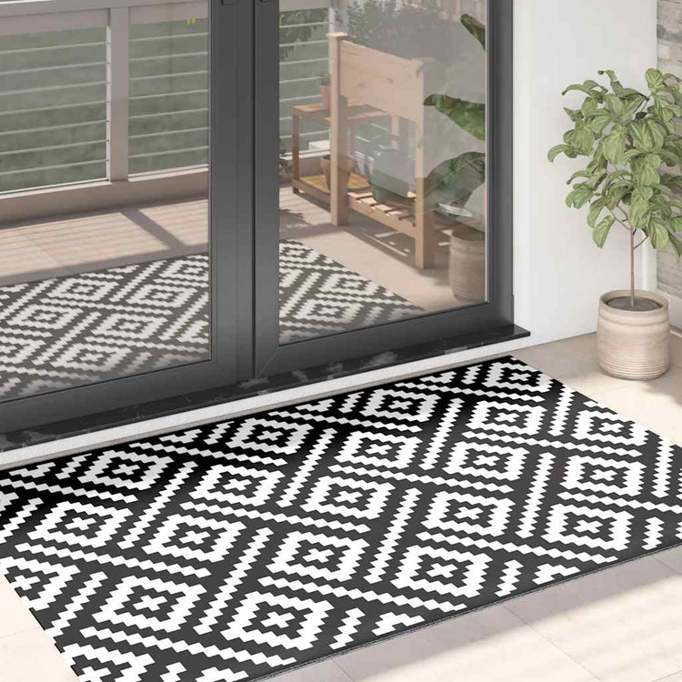 Vidaxx tapis d'extérieur arakil 120x180 cm pp blanc et noir