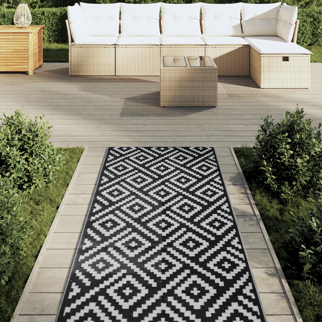 Vidaxx tapis d'extérieur arakil 80x250 cm polypropylène blanc et noir