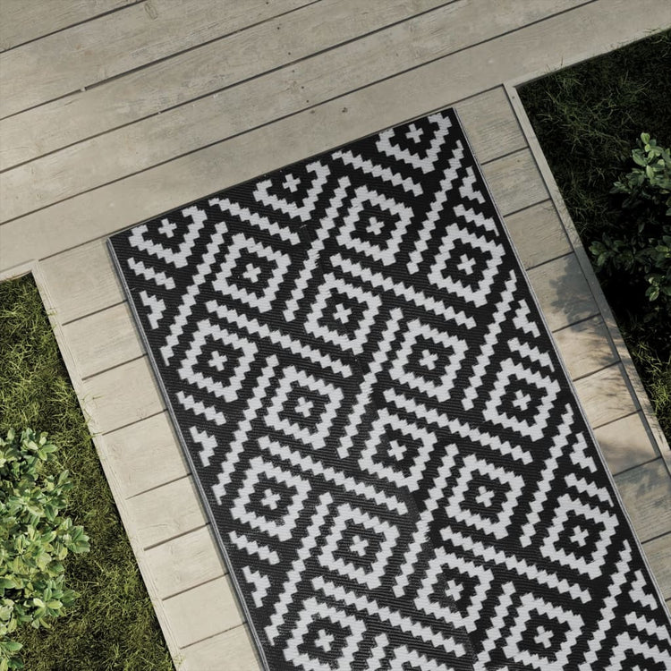 Vidaxx tapis d'extérieur arakil 80x250 cm polypropylène blanc et noir