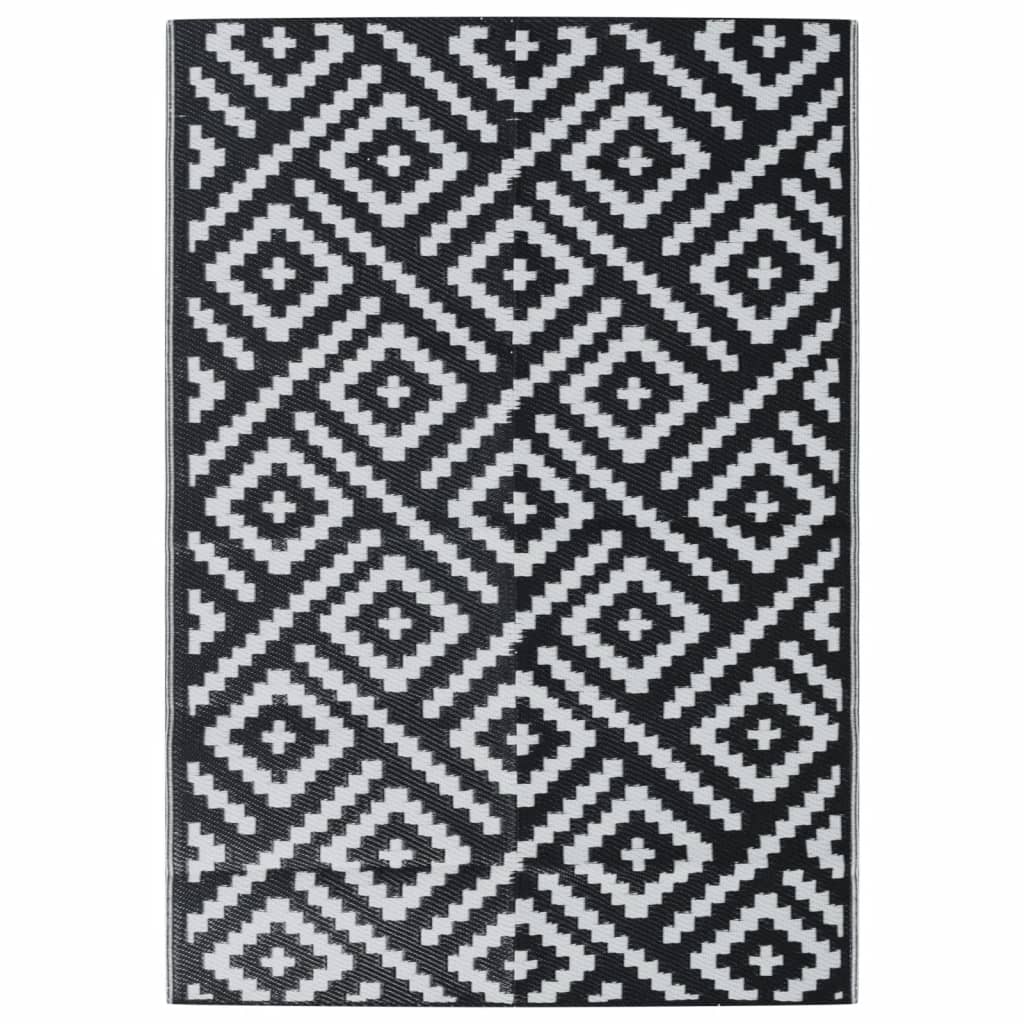 Vidaxx tapis d'extérieur arakil 140x200 cm polypropylène blanc et noir