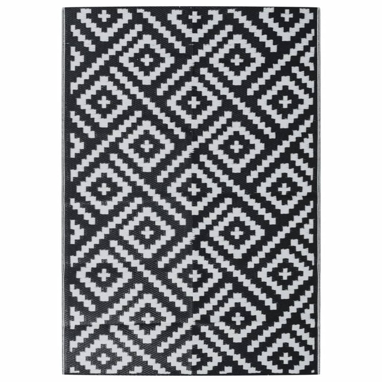 Vidaxx tapis d'extérieur arakil 140x200 cm polypropylène blanc et noir