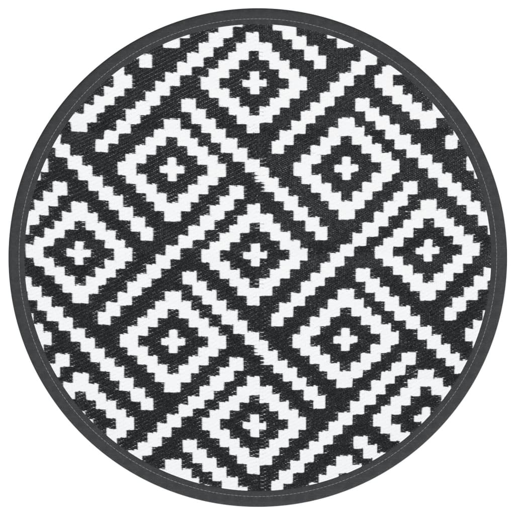 Vidaxx tapis d'extérieur arakil ø160 cm polypropylène blanc et noir