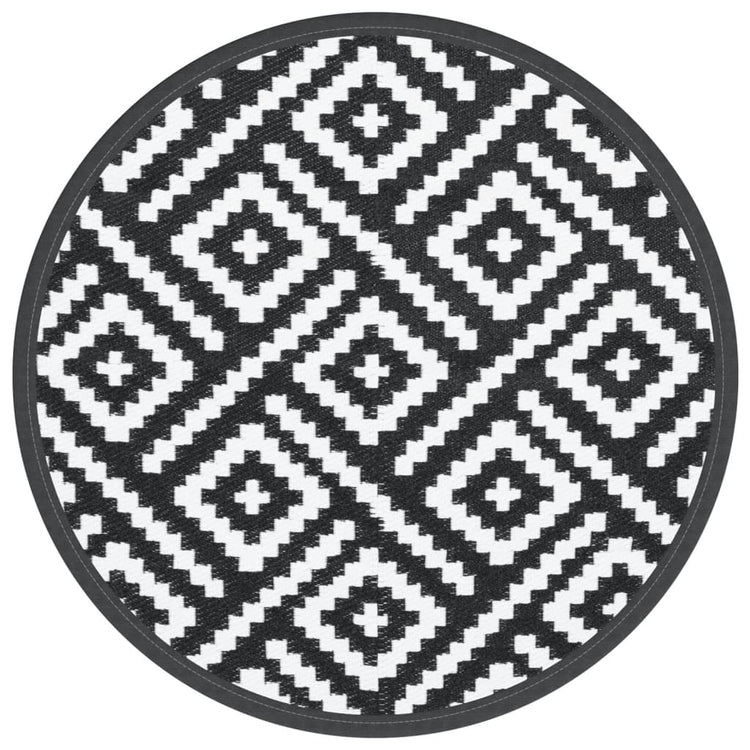Vidaxx tapis d'extérieur arakil ø160 cm polypropylène blanc et noir