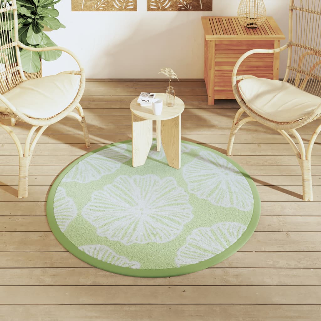 Vidaxl Extérieur tapis Ø 120 cm Green en polypropène