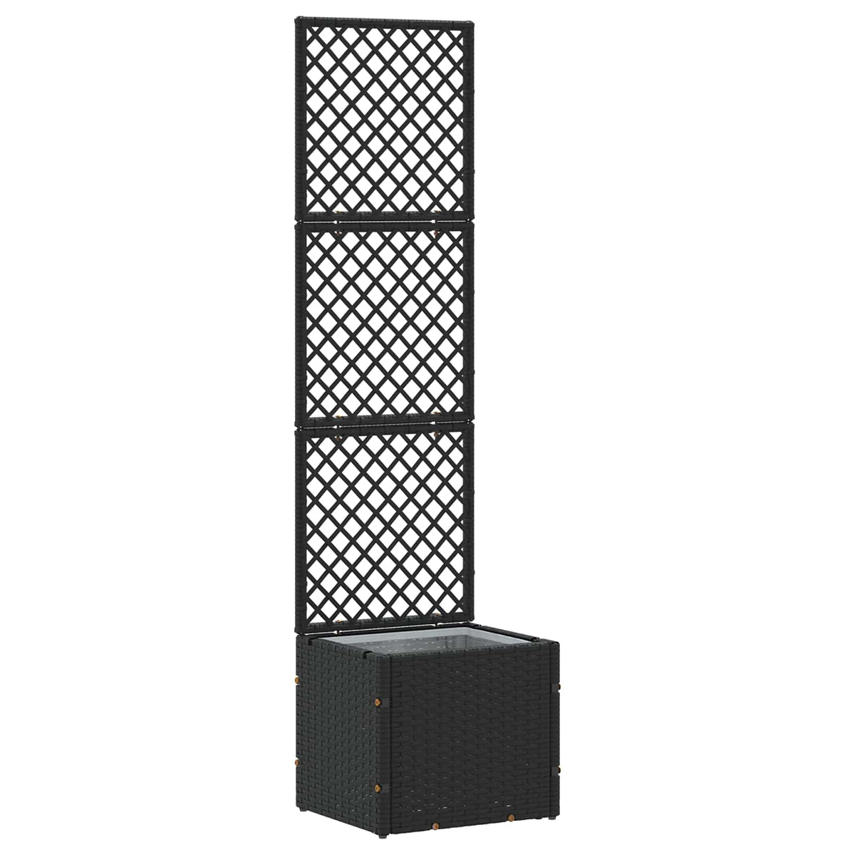 VidaXL pot de fleur de jardin noir 35 x 30 x 135 cm métal
