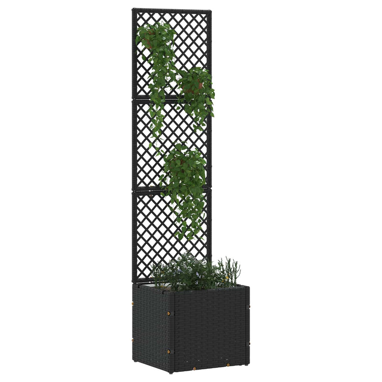 VidaXL pot de fleur de jardin noir 35 x 30 x 135 cm métal