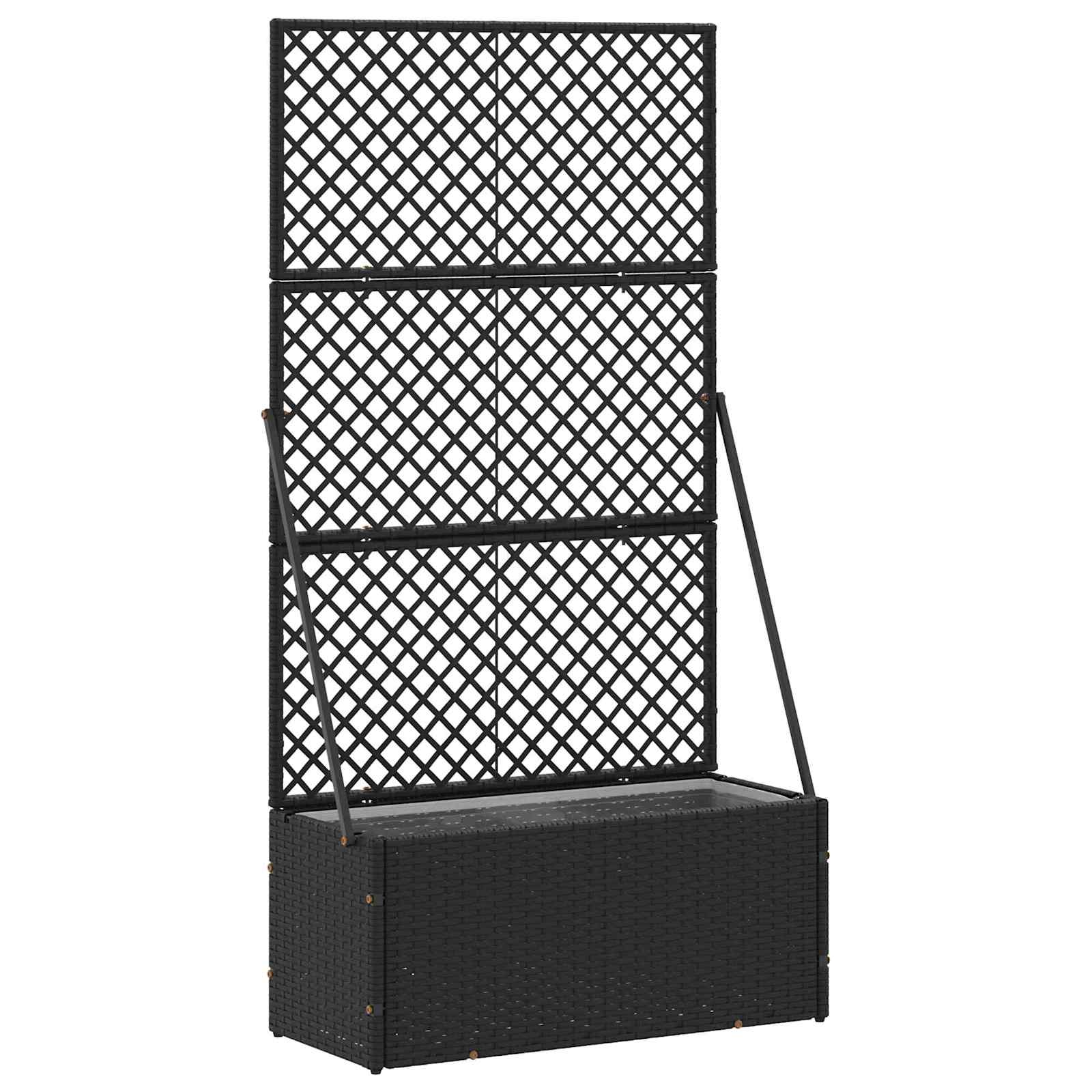 VidaXL pot de fleur de jardin noir 70 x 30 x 135 cm métal