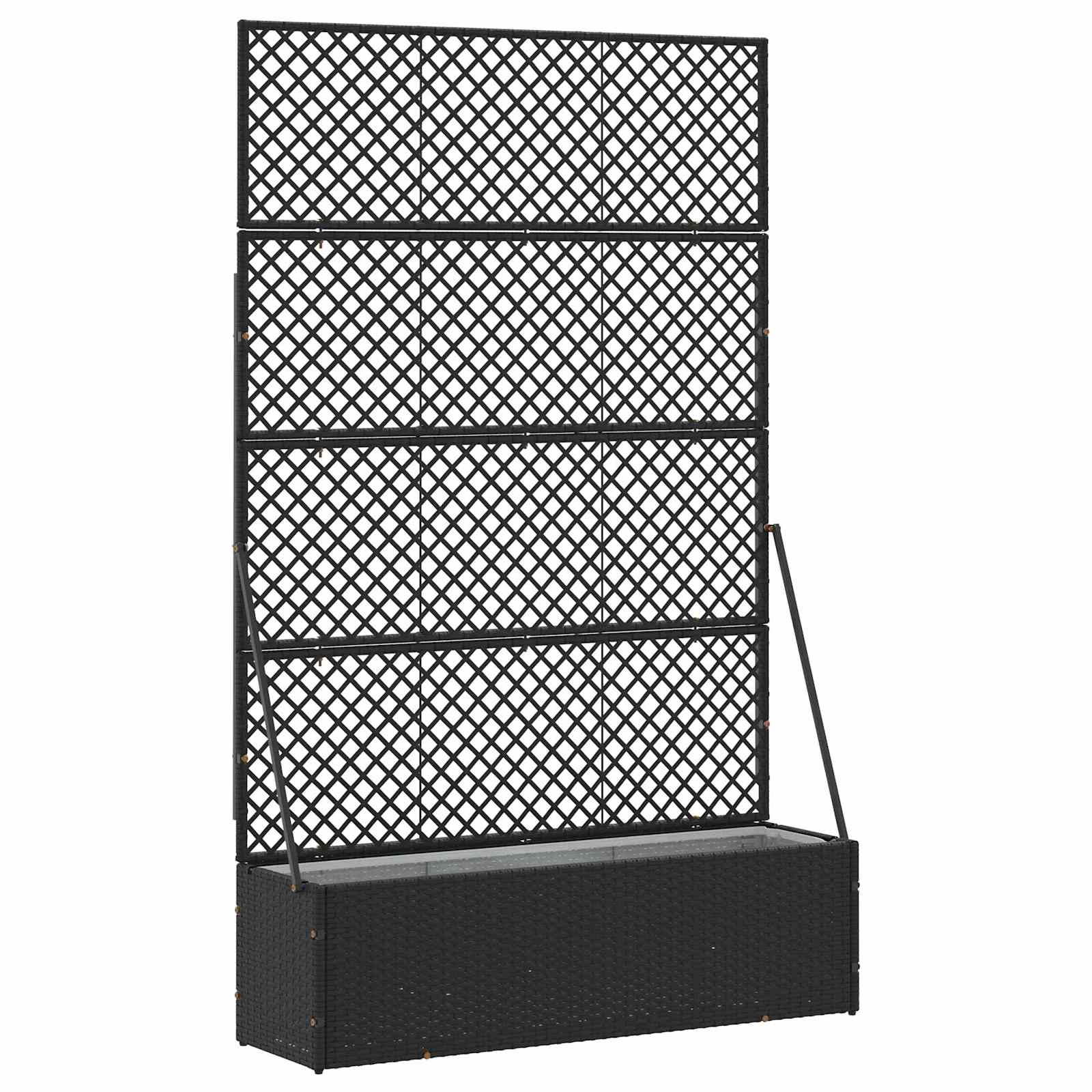 VidaXL pot de fleur de jardin noir 105 x 30 x 170 cm métal