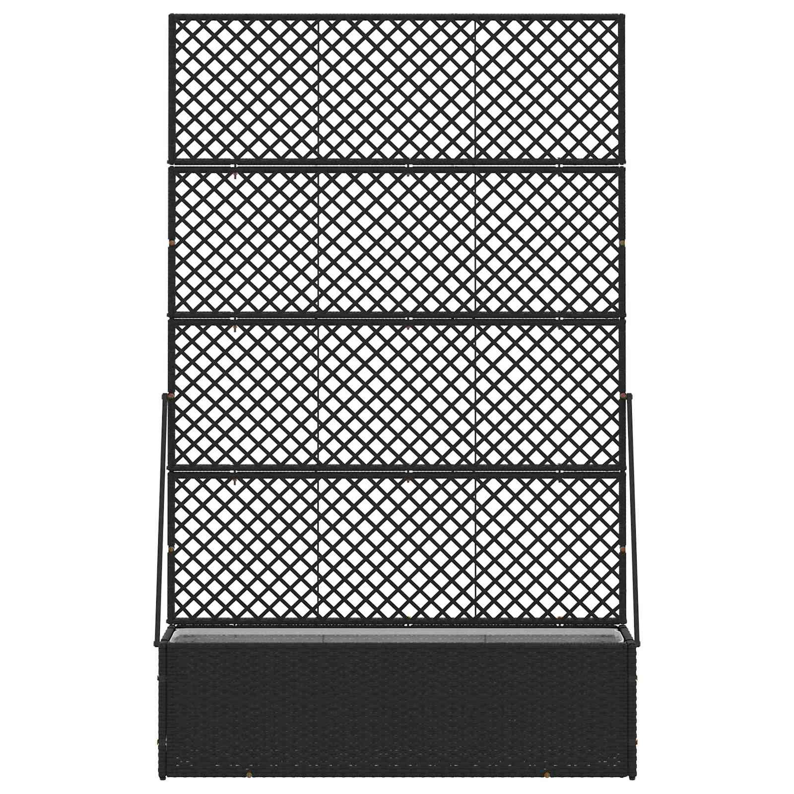 VidaXL pot de fleur de jardin noir 105 x 30 x 170 cm métal