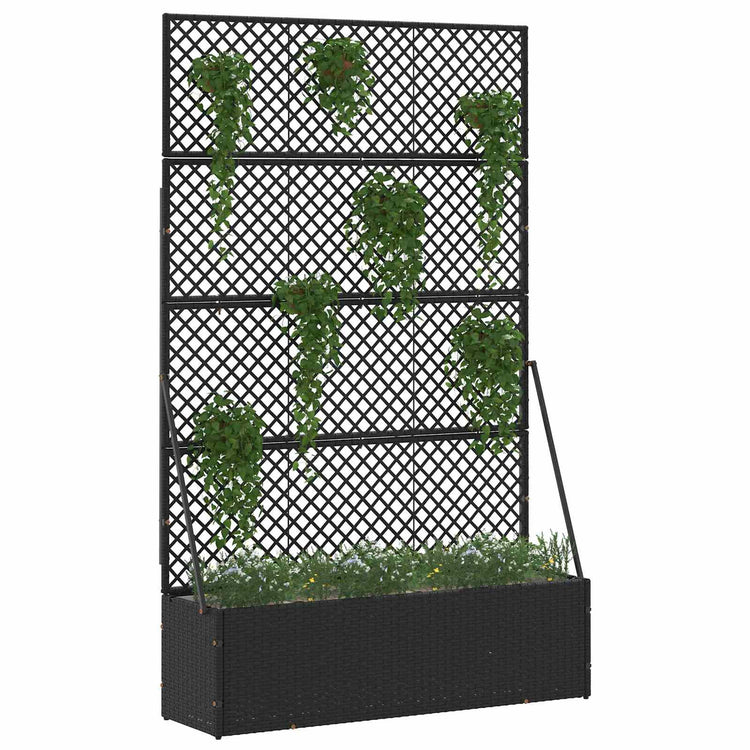 VidaXL pot de fleur de jardin noir 105 x 30 x 170 cm métal