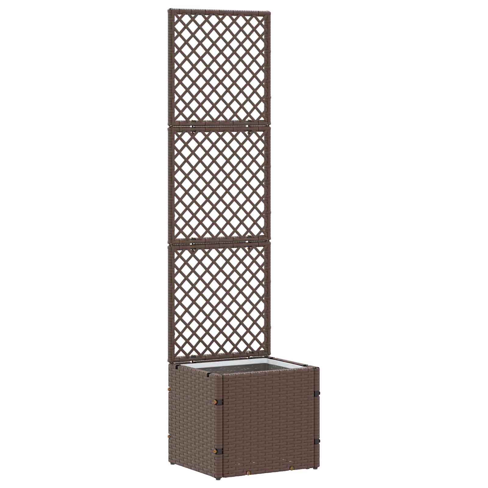 VidaXL pot de fleur de jardin marron 35 x 30 x 135 cm métal