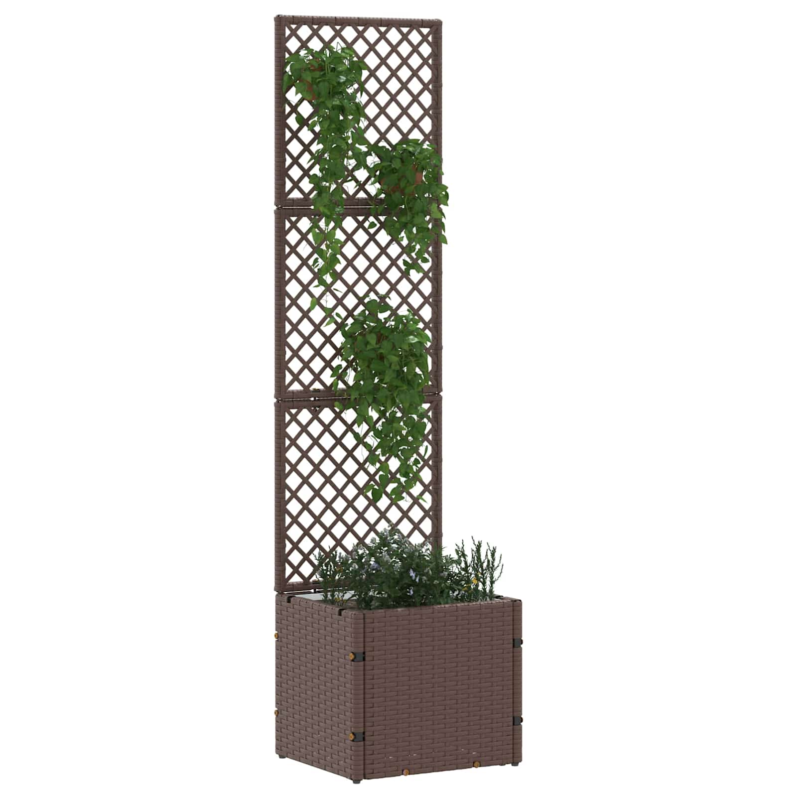 VidaXL pot de fleur de jardin marron 35 x 30 x 135 cm métal