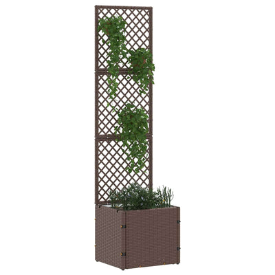 VidaXL pot de fleur de jardin marron 35 x 30 x 135 cm métal