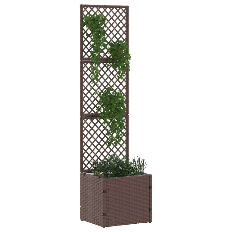 VidaXL pot de fleur de jardin marron 35 x 30 x 135 cm métal