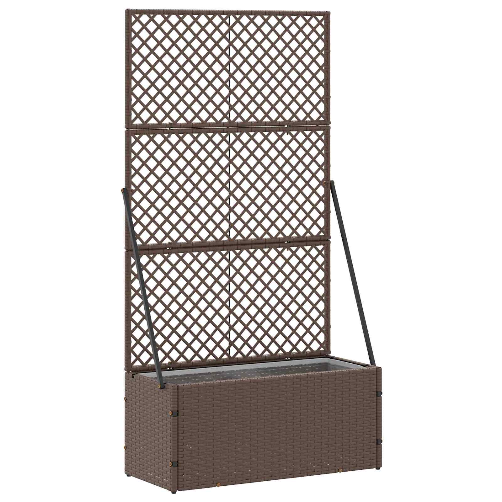 VidaXL pot de fleur de jardin marron 70 x 30 x 135 cm métal