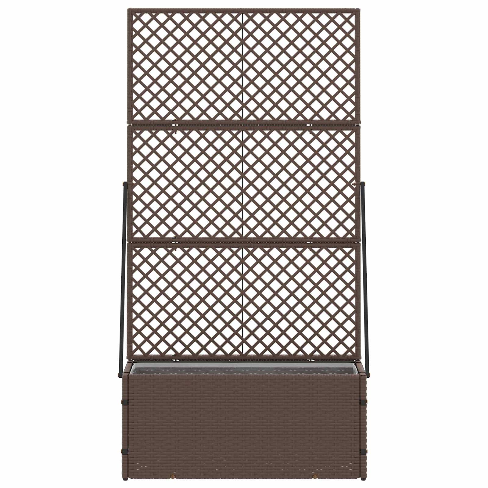 VidaXL pot de fleur de jardin marron 70 x 30 x 135 cm métal