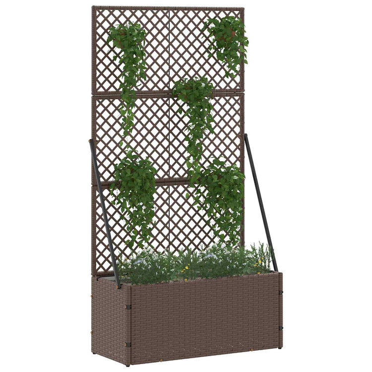 VidaXL pot de fleur de jardin marron 70 x 30 x 135 cm métal