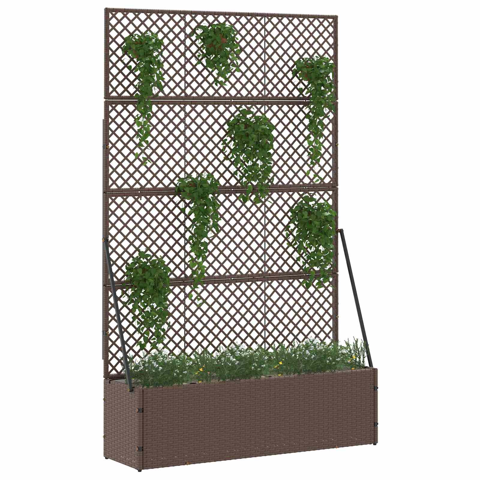 VidaXL pot de fleur de jardin marron 105 x 30 x 170 cm métal