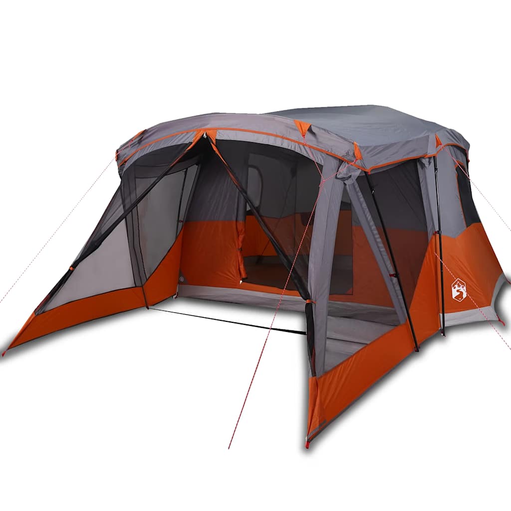 Tente Vidaxl avec auvent de 4 personnes imperméables orange