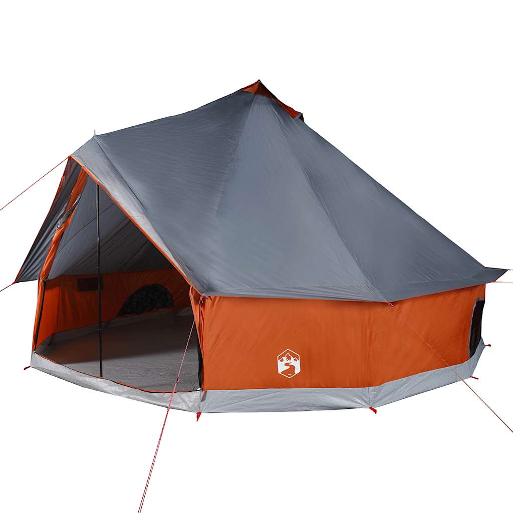 Tente tipi Vidaxl 6 personnes imperméable gris et orange