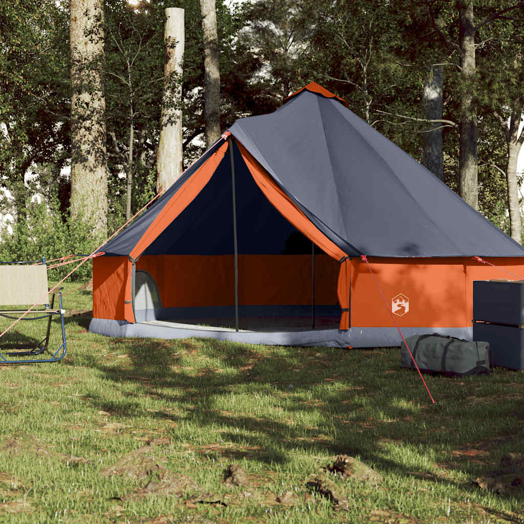 Tente tipi Vidaxl 6 personnes imperméable gris et orange