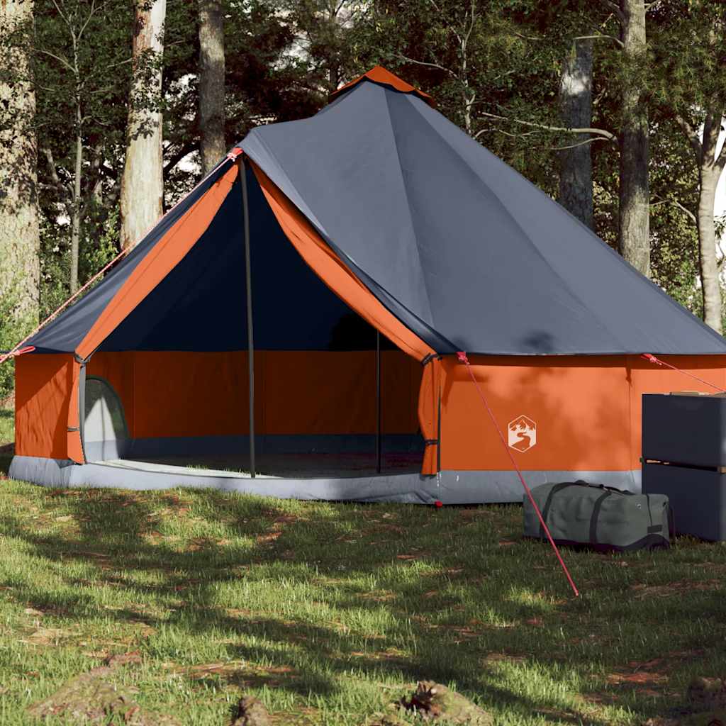 Tente tipi Vidaxl 6 personnes imperméable gris et orange