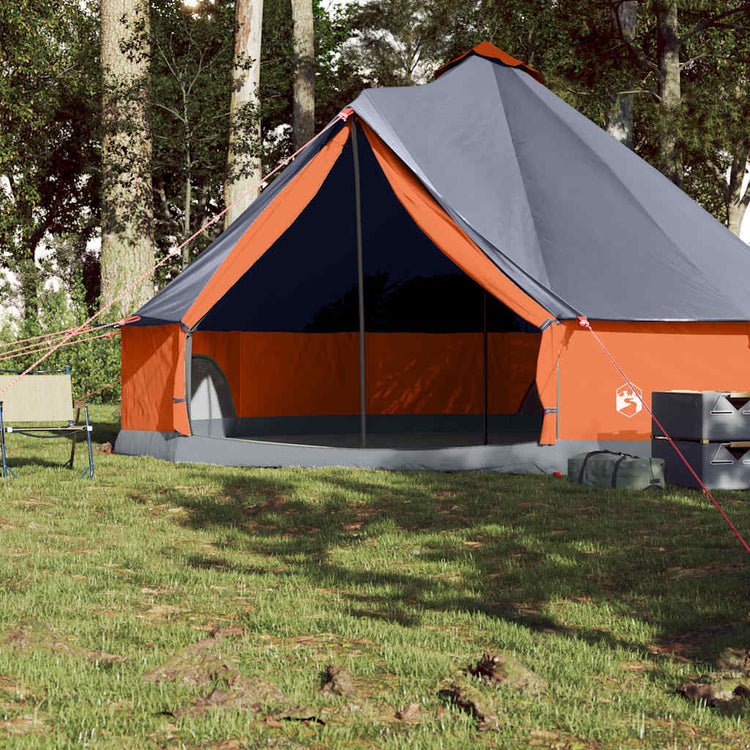 Vidaxl Tipint pour la famille 8 personnes étanche gris et orange