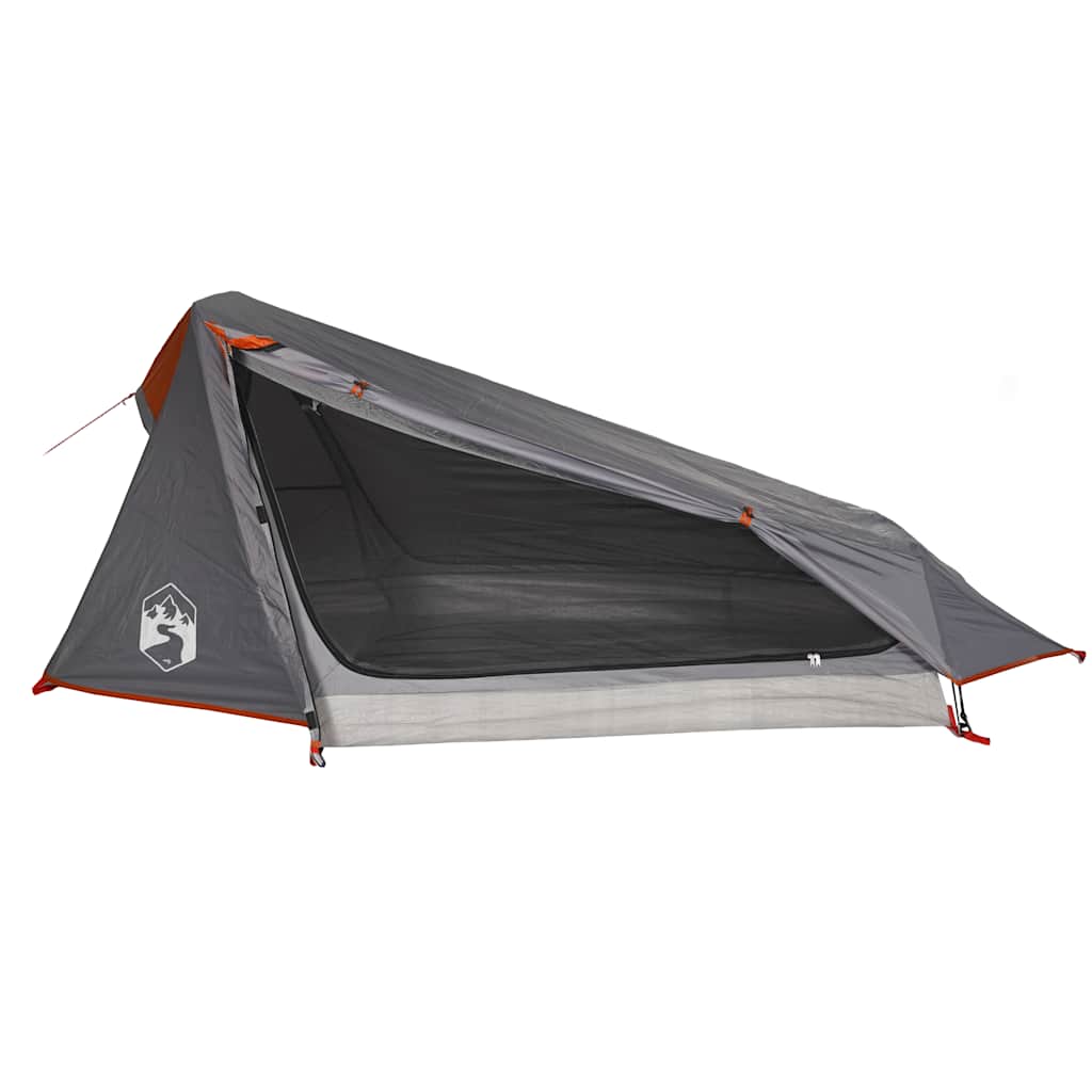 Tente tunnel Vidaxx 1 personne imperméable gris et orange